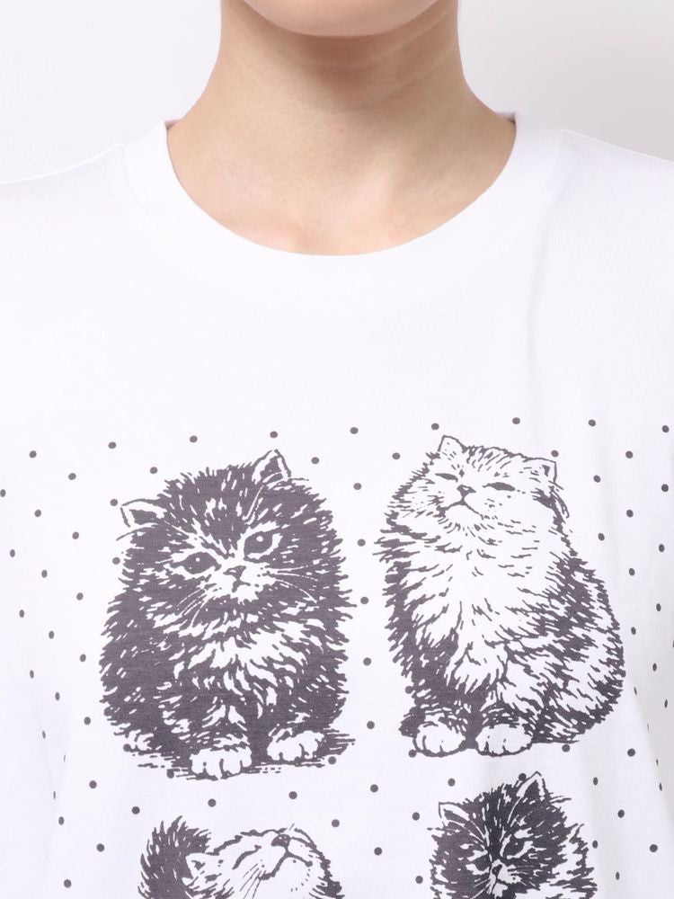 merry jenny｜Pindot Cat Tee