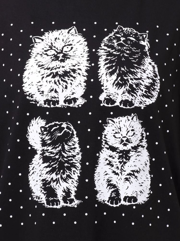 merry jenny｜Pindot Cat Tee