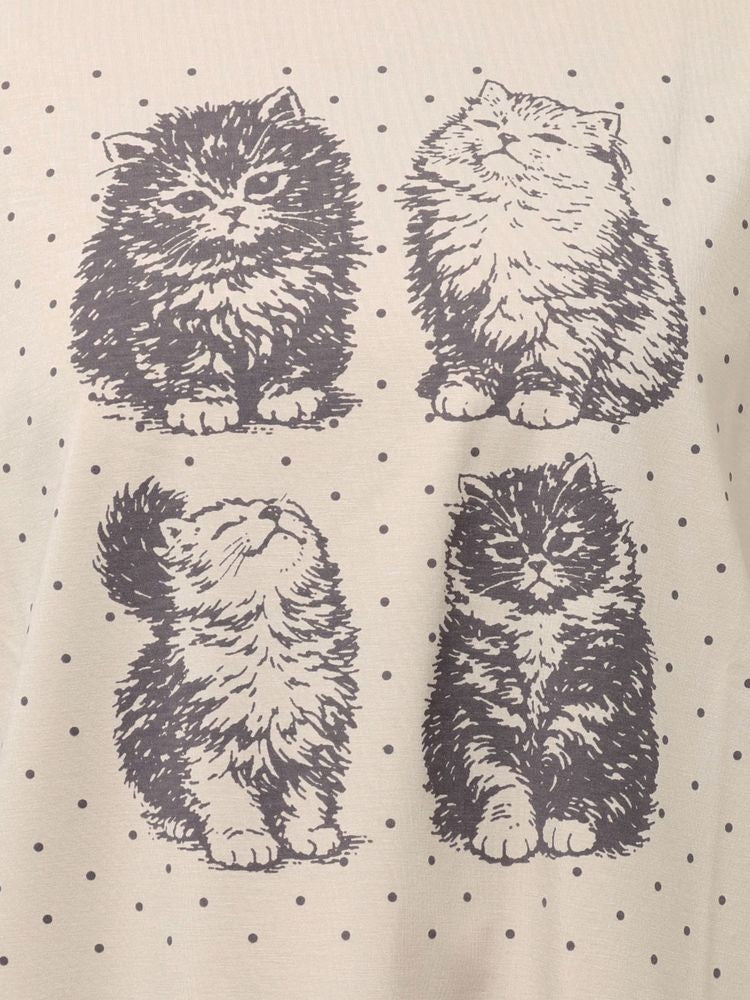 merry jenny｜Pindot Cat Tee
