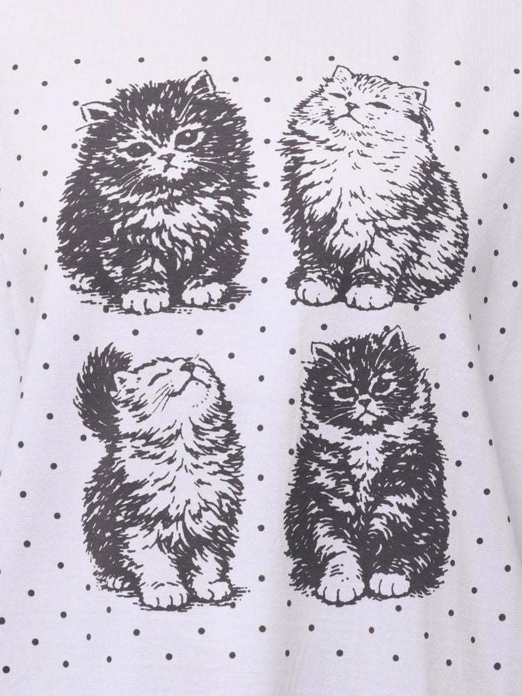 merry jenny｜Pindot Cat Tee