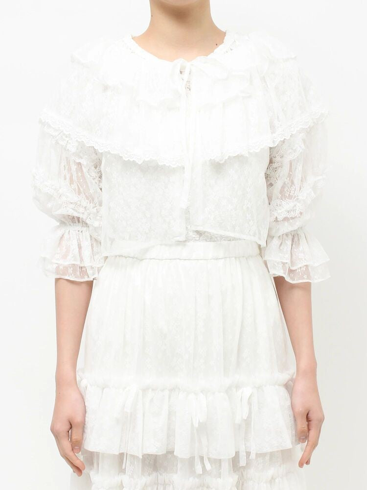merry jenny｜Floral Sheer Bolero