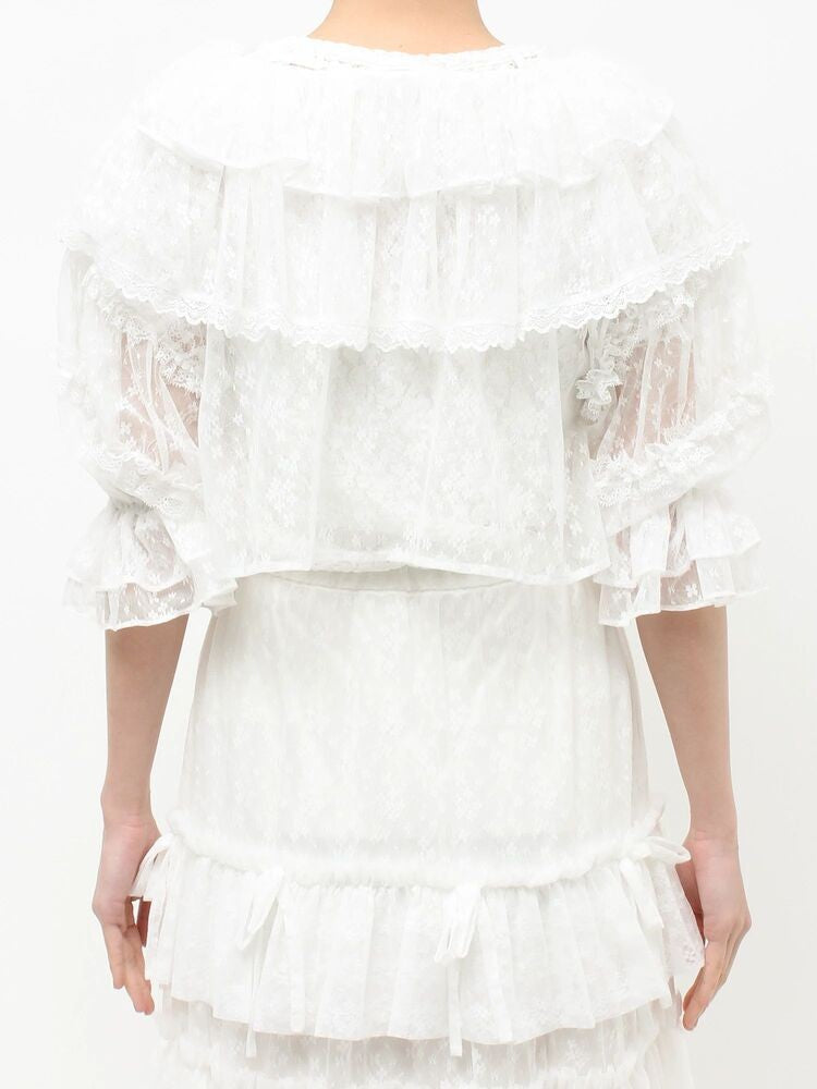 merry jenny｜Floral Sheer Bolero