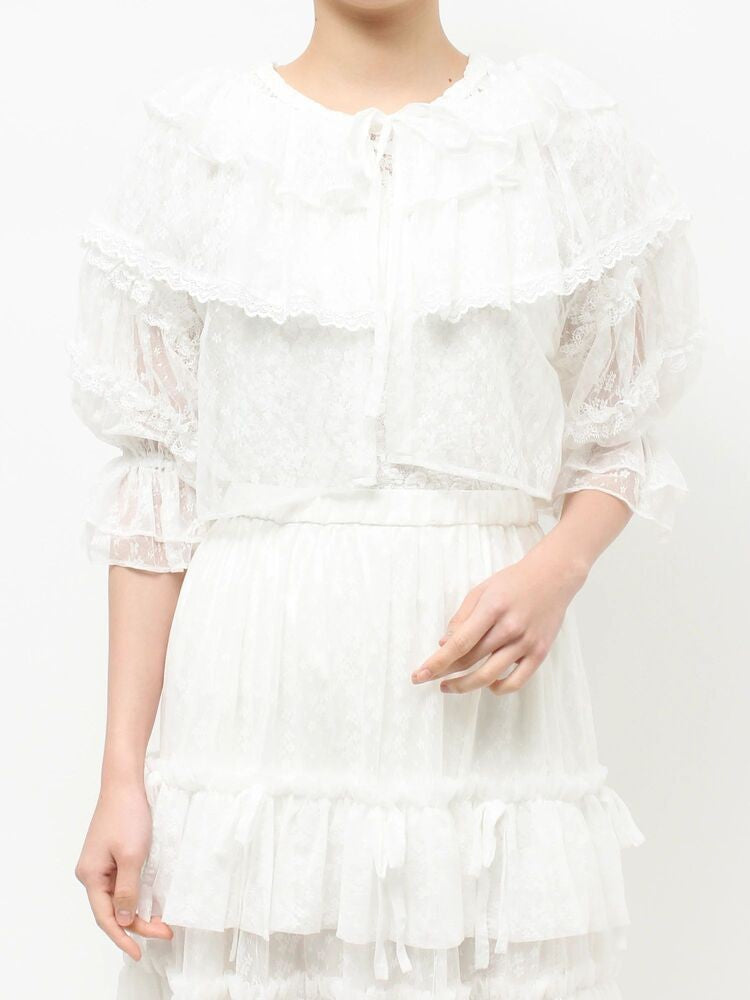 merry jenny｜Floral Sheer Bolero