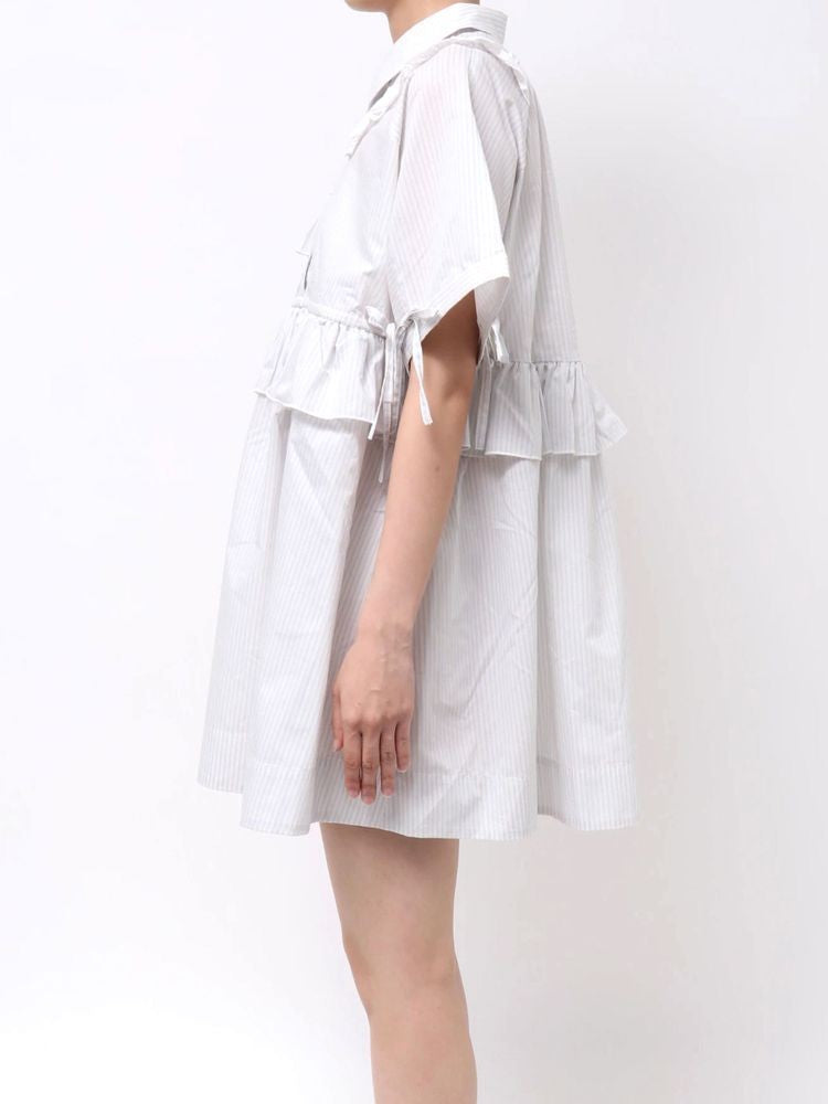 merry jenny｜Striped Frill Mini Dress
