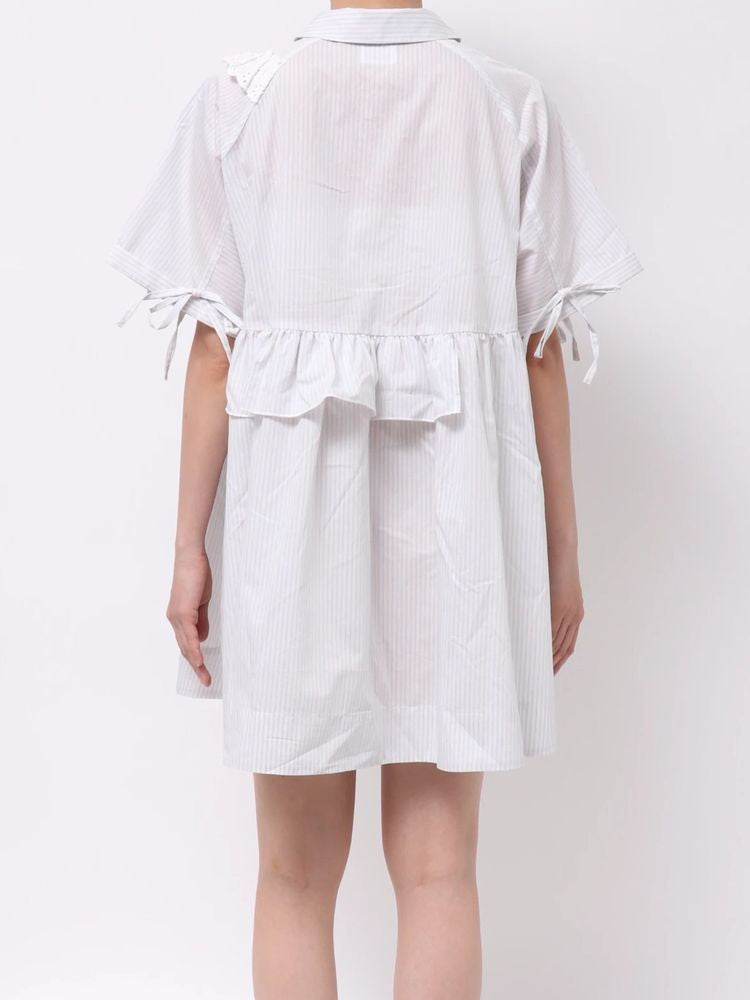 merry jenny｜Striped Frill Mini Dress