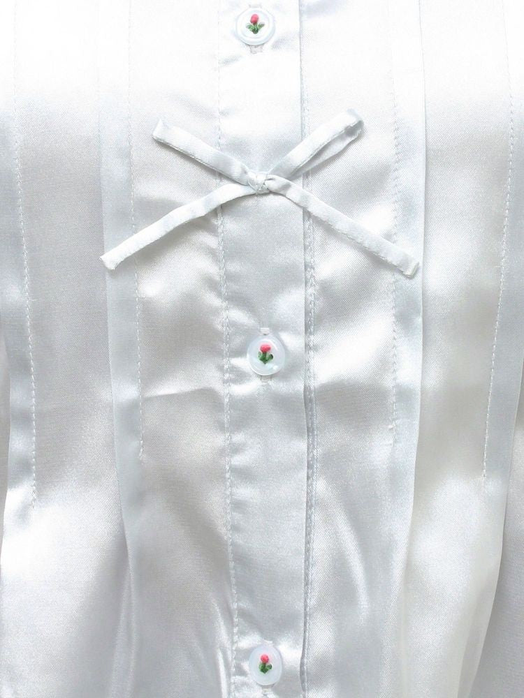 merry jenny｜Ribbon satin shirt