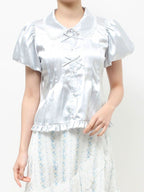 merry jenny｜Ribbon satin shirt