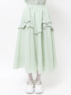 merry jenny｜Gingham Decorative Ribbon Skirt