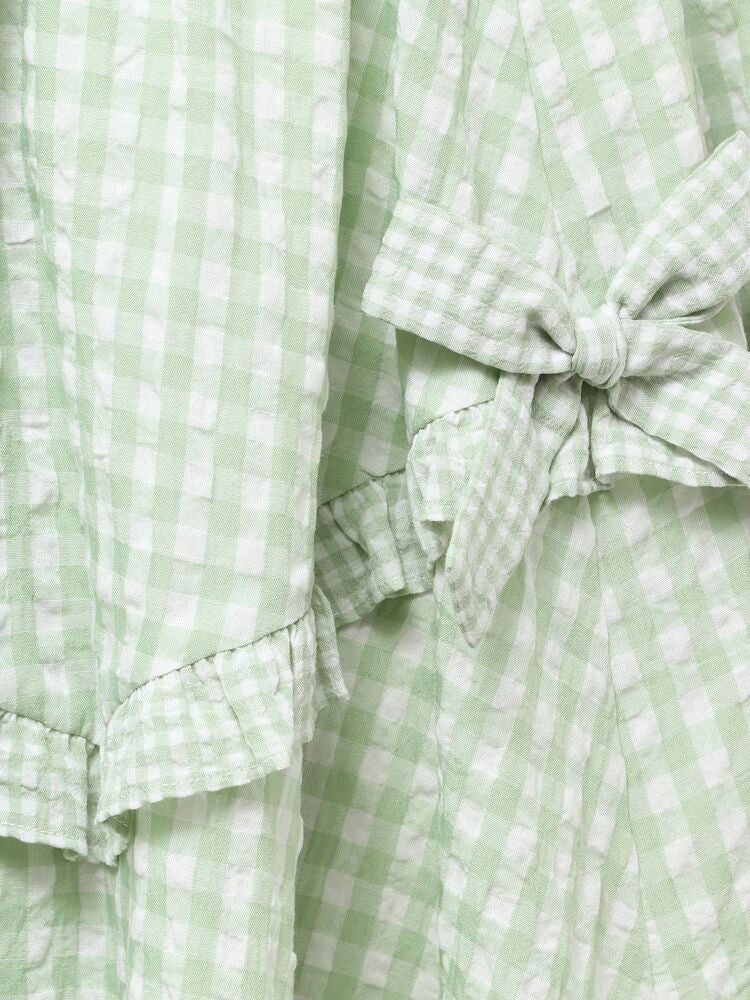 merry jenny｜Gingham Decorative Ribbon Skirt