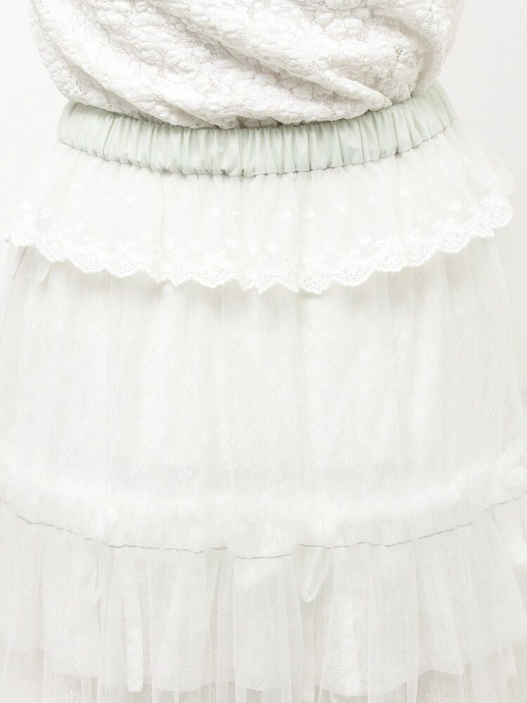 merry jenny｜Tulle pannier tiered skirt
