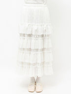 merry jenny｜Floral sheer tulle frill skirt