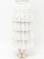 merry jenny｜Floral sheer tulle frill skirt