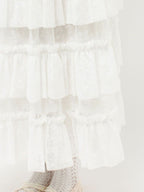 merry jenny｜Floral sheer tulle frill skirt