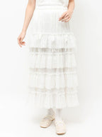 merry jenny｜Floral sheer tulle frill skirt