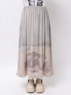 merry jenny｜pale morning frill mesh skirt