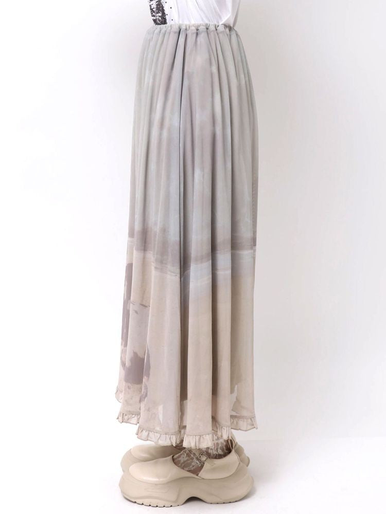 merry jenny｜pale morning frill mesh skirt