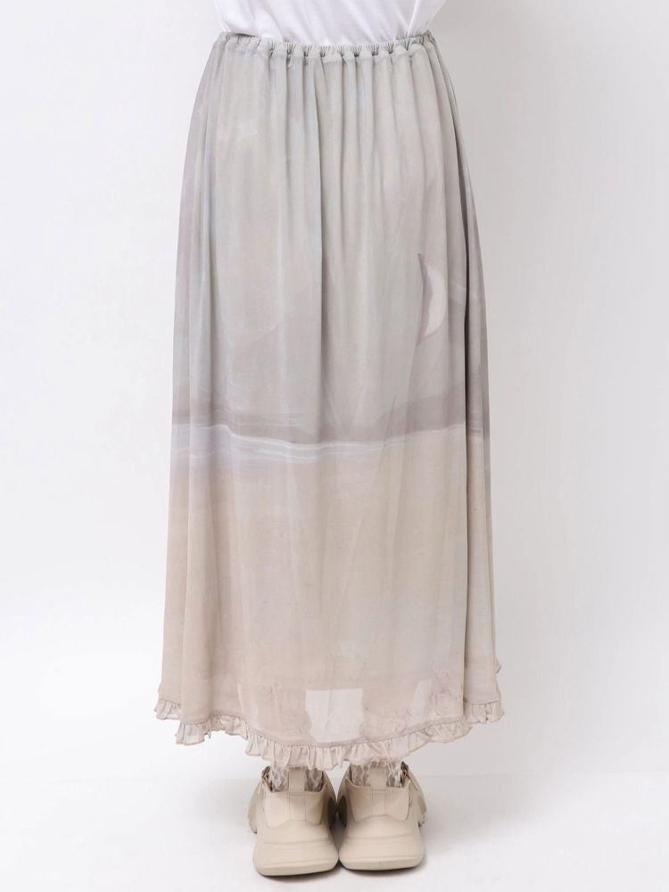 merry jenny｜pale morning frill mesh skirt