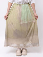 merry jenny｜pale morning frill mesh skirt
