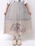 merry jenny｜pale morning frill mesh skirt
