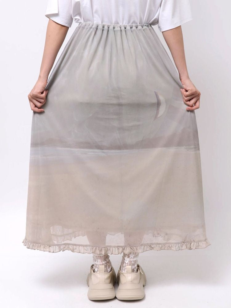 merry jenny｜pale morning frill mesh skirt
