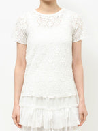 merry jenny｜Ribbon lace tee