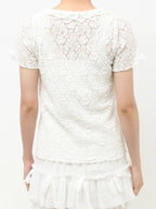 merry jenny｜Ribbon lace tee