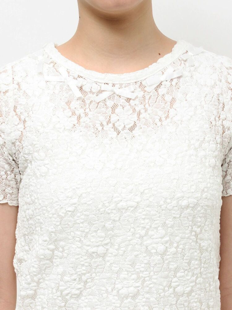 merry jenny｜Ribbon lace tee