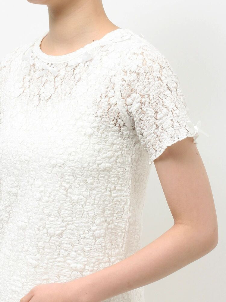 merry jenny｜Ribbon lace tee