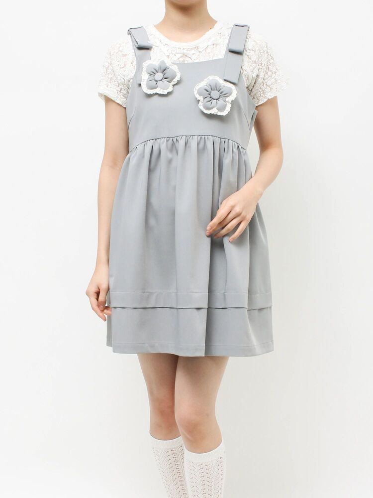 merry jenny｜Cushion Flower Mini Dress