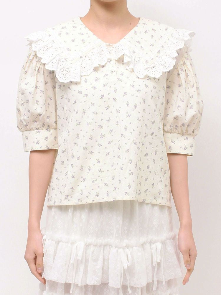 merry jenny｜Frill Marine Collar Blouse