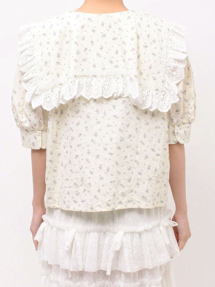 merry jenny｜Frill Marine Collar Blouse