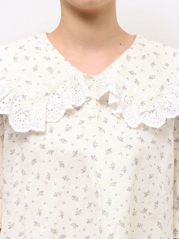 merry jenny｜Frill Marine Collar Blouse