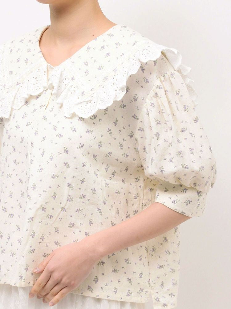 merry jenny｜Frill Marine Collar Blouse