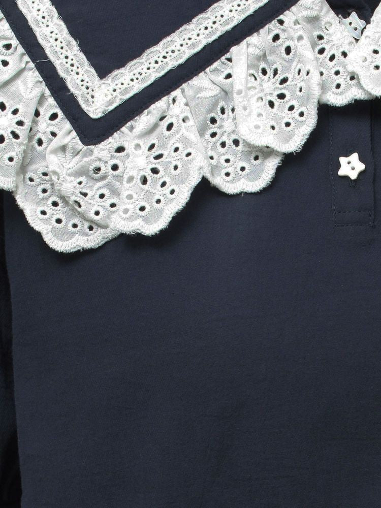 merry jenny｜Frill Marine Collar Blouse