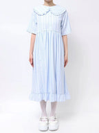 merry jenny｜Checkered frill color shirt dress