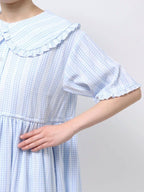 merry jenny｜Checkered frill color shirt dress