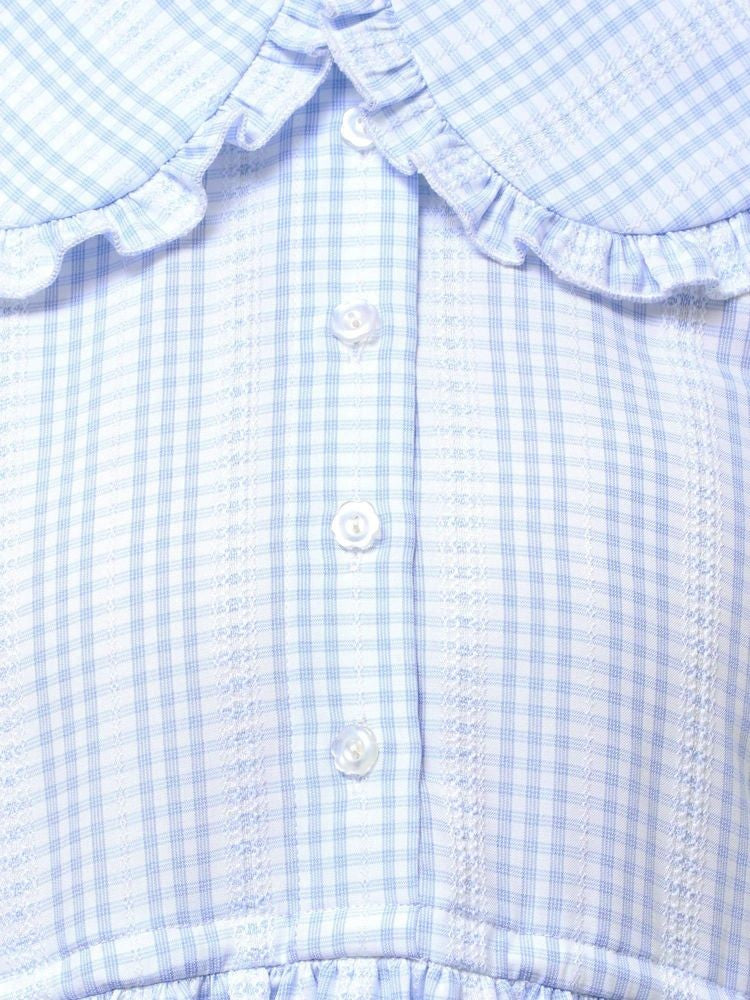 merry jenny｜Checkered frill color shirt dress
