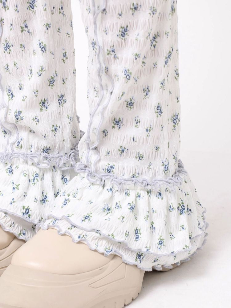 merry jenny｜Stretch tiered frill pants