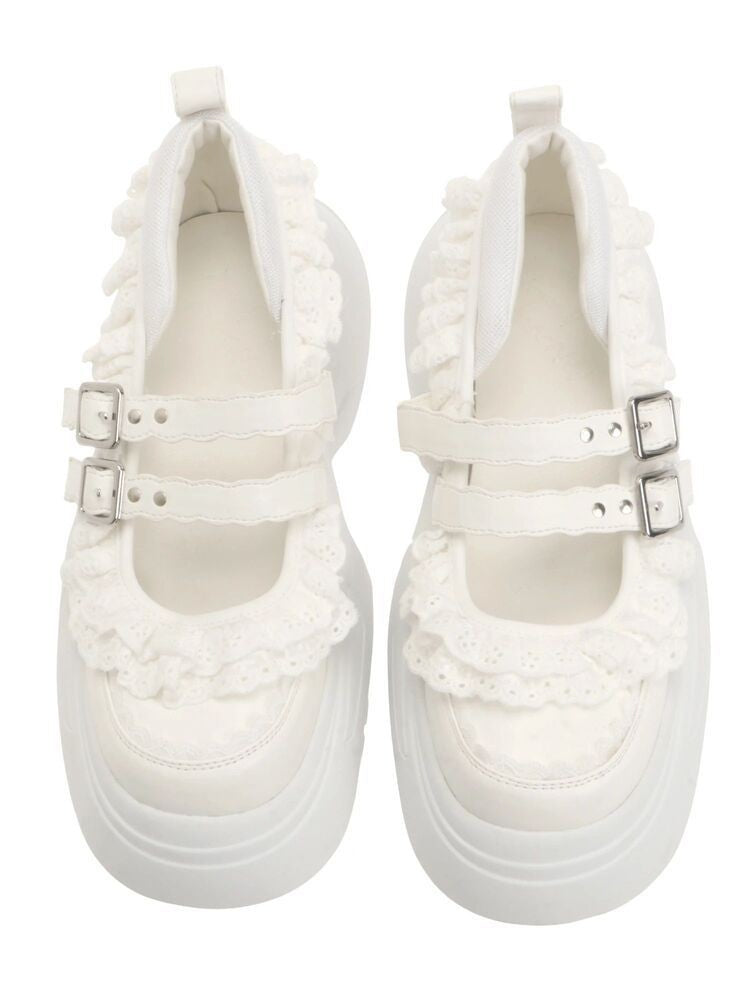 merry jenny｜Frill mary jane metal sneakers