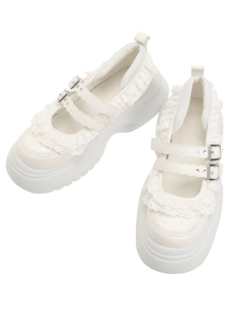 merry jenny｜Frill mary jane metal sneakers