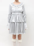 merry jenny｜Satin Candy-Sleeve Mini Dress