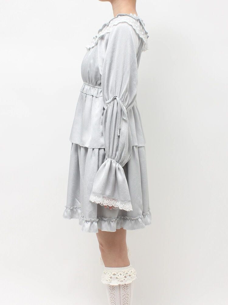 merry jenny｜Satin Candy-Sleeve Mini Dress