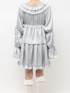 merry jenny｜Satin Candy-Sleeve Mini Dress