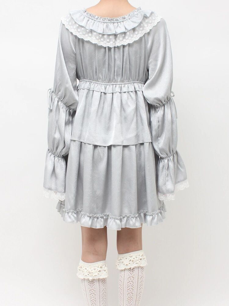 merry jenny｜Satin Candy-Sleeve Mini Dress