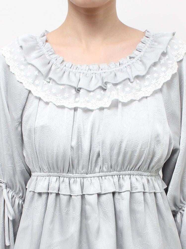 merry jenny｜Satin Candy-Sleeve Mini Dress