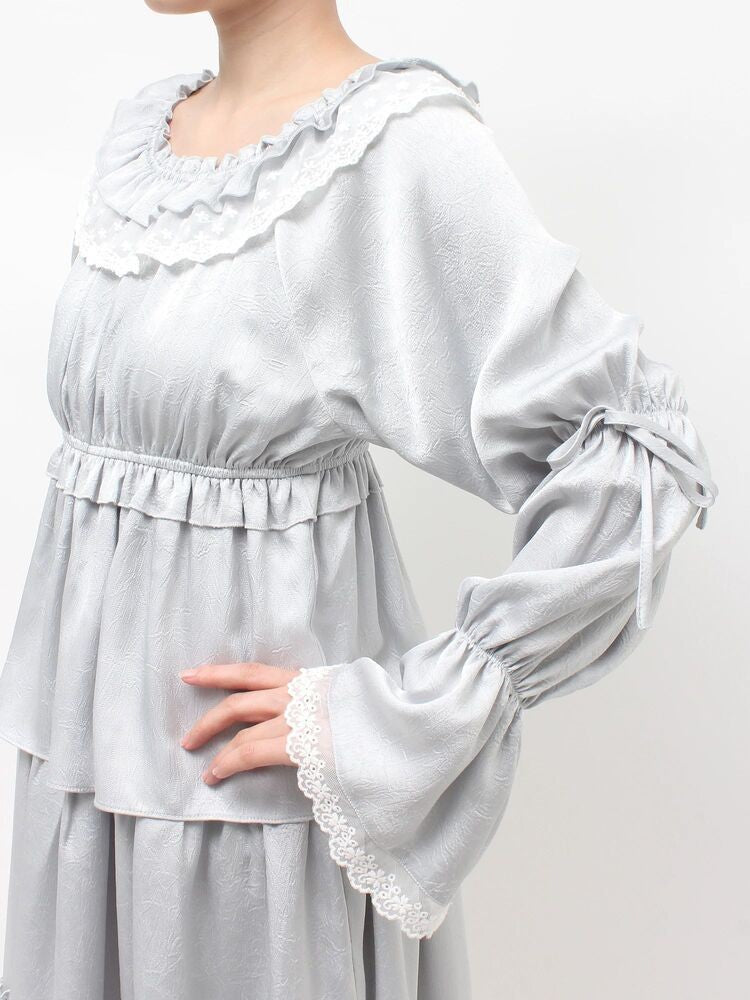 merry jenny｜Satin Candy-Sleeve Mini Dress