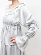 merry jenny｜Satin Candy-Sleeve Mini Dress