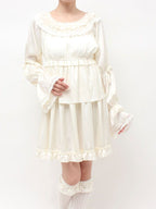 merry jenny｜Satin Candy-Sleeve Mini Dress