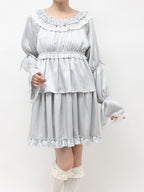 merry jenny｜Satin Candy-Sleeve Mini Dress