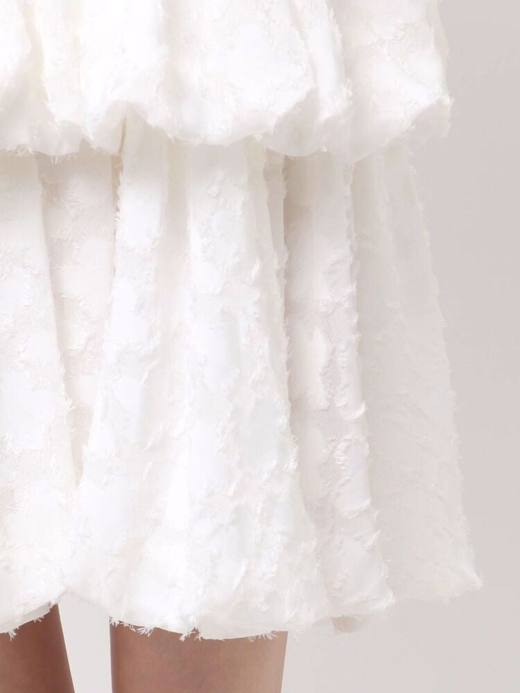 merry jenny｜Balloon-Sleeve Mini Dress